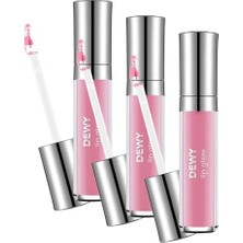 MWX Teknoloji Dewy Lip Glaze Parlak & Dolgun Görünüm Veren Yapışmayan Dudak Parlatıcısı 014 Soft Pınk (3 Paketi)