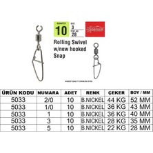 Captain 5033 New Hoked Klips 10LU Paket Black Nikel