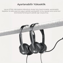 MWX Teknoloji HT106 USB Kablolu Mikrofonlu Kulak Üstü Kulaklık - Pc, Laptop, Tablet, Telefon Uyumlu, Ergonomik Kulak Yastıkları, Iş, Oyun, Çağrı Merkezi Için, Esnek Mikrofonlu Kulak Üstü Kulaklık Siyah