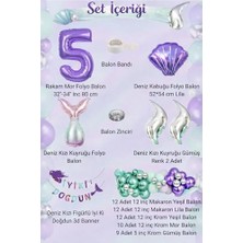 MWX Teknoloji Deniz Kızı Temalı 5 Yaş Doğum Günü Balon Süsleme Seti – Mor Lila Parti Dekorasyon Seti