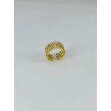 Mudanis 14 K Gold Kaplama Zirkon Taşlı Sepet Model Yüzük