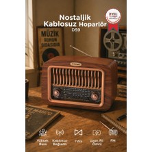 Torima Bluetooth Hoparlör Nostaljik Radyo Kablosuz Speaker D59 Ahşap