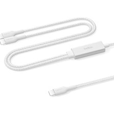 MWX Teknoloji Boostcharge Pro 2’si 1 Arada 140 W Usb-C - Usb-C Şarj Kablosu, Örgülü Çift Şarj Kablosu, Akıllı Güç Paylaşımı ile Hızlı Şarj, Macbook,, Ipad,, ve Daha Fazlası Için, Beyaz