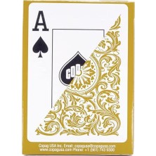 MWX Teknoloji Copag %100 Plastik Oyun Kartları, Poker Boyu Endeks Tek Deste, Altın Sarısı