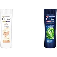 MWX Teknoloji Clear Kil Terapisi Arınmış ve Yumuşak Saçlar Kepeğe Karşı Etkili Şampuan 350 ml ve Clear Men Kepeğe Karşı Etkili Şampuan Günlük Arınma ve Ferahlık 350 ml