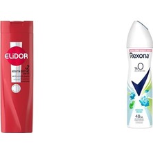 MWX Teknoloji Elidor Saç Bakım Şampuanı Brezilya Keratin Terapisi 400 ml + Rexona Kadın Sprey Deodorant Ocean Fresh%0 Alüminyum 150 ml
