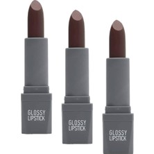 MWX Teknoloji Uzun Süre Kalıcı Yoğun Renk Veren Nemlendirici Parlak Ruj - Glossy Lipstick 316 Dusty Plum (3 Paketi)