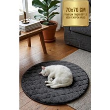 Empressco Dahabella Luxe Home 65X65 Kaymaz Taban Ultra Yumuşak Tavşan Tüyü Kedi Köpek Yatağı Peluş Yuvarlak Halı - Fiyatı, Yorumları