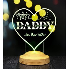 MWX Teknoloji Daddy Kalp Şeklinde Babalar Günü Hediyesi, Babaya Hediye, Kişiye Özel Daddy Hediye Isim Yazılı LED Lamba