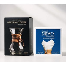 Vestron Kahve Demleme Homebarista 2li Set| Chemex Filtre Kağıdı 50 Adet|chemex 800 ml Sürahi