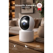 Torima Güvenlik Kamerası Led Işıklı Wifi Full Hd Smart Ip Kamera CMR31 Beyaz