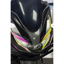 Banxtre Honda Pcx 2021-2024 Model Yılları Için Pembe Sarı Hologramlı Far Filmi Sticker