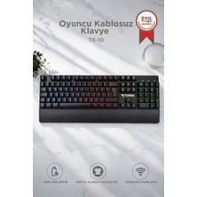 Torima Oyuncu Klavyesi Rgb Işıklı Mekanik Şarjlı Kablosuz Klavye TK10 Siyah