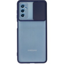 Renas Store Galaxy M52 5g Kılıf Palm Buzlu Kamera Sürgülü Silikon - Lacivert