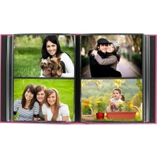 MWX Teknoloji Albums FRM-246CPK Dikişli Deri Çerçeve Fotoğraf Albümü, Parlak Pembe