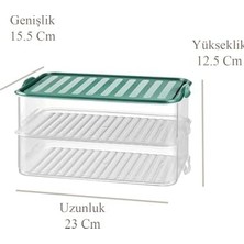 MWX Teknoloji 2'li Klipsli 3.2 Litre Buzdolabı Düzenleyici Difriz Mikrodalga Uyumlu G-463 Saklama Kabı 2 x 1600 ml