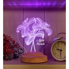 MWX Teknoloji Çiçek Buketi LED Lamba, Sevgiliye Hediye, Sevgiliye Doğum Günü Hediye, Kişiye Özel 3 Boyutlu LED Lamba