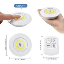 MWX Teknoloji LED Işık Kablosuz Uzaktan Kumandalı Dolap Içi LED Ampul Seti 3lü Set Gece Lambası Spot Lamba