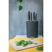 MWX Teknoloji Arcos Tacos - 20 Cm'ye Kadar Bıçaklar Için Evrensel Bıçak Bloğu - Termoplastik Kauçuktan Üretilmiştir 220 x 160 x 65 mm - Siyah
