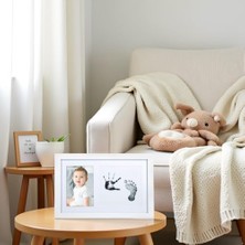 MWX Teknoloji Pear Bebek El Izi ve Ayak Izi Çerçevesi, Cinsiyet-Nötr Bebek Baskı Çerçevesi, Kız Veya Erkek Bebek Baskı Resim Çerçevesi, Beyaz