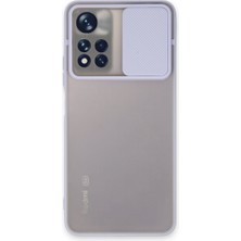 Renas Store Redmi Note 11T Kılıf Palm Buzlu Kamera Sürgülü Silikon - Lila