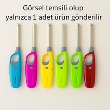 MWX Teknoloji Uzun Gazlı Çakmak – Renkli, Güvenlik Kilitli, Ayarlanabilir Alevli, Yeniden Doldurulabilir, Mum, Ocak, Şömine, Mangal Için