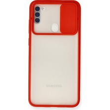 Renas Store Galaxy A11 Kılıf Palm Buzlu Kamera Sürgülü Silikon - Kırmızı