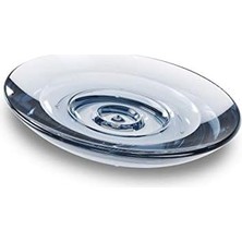 MWX Teknoloji Droplet Akrilik Camdan Sabunluk, Banyo ve Mutfak Için Giderli Oval Sabunluk, Denim Mavisi, Normal