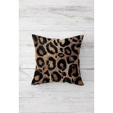 MWX Teknoloji Pelangi Leopar ve Kaplan Desen Gizli Fermuarlı Kırlent Kılıfı Koltuk Yastık Kılıfı TAKIM(4ADET), -Siyah 45 x 45