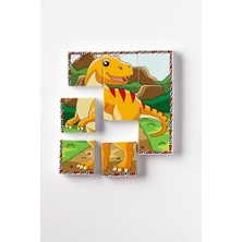 MWX Teknoloji Manyetik Blok Çift Taraflı 9 Parçalı Mıknatıslı Dinozor Puzzle - 2 Görsel Yapboz