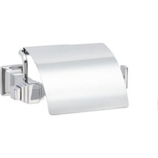 MWX Teknoloji Kubıc Kapaklı Tuvalet Kağıtlığı Krom Renk 92X94X157 mm