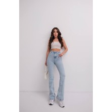 Aida Fashion Likralı Isponyol Paça Jeans