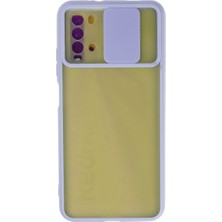 Renas Store Redmi 9t Kılıf Palm Buzlu Kamera Sürgülü Silikon - Lila
