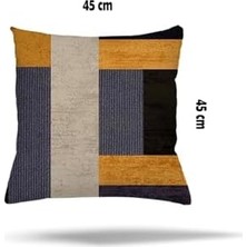 MWX Teknoloji Pelangi Geometrik Desen Renk Bloklu Gizli Fermuarlı Yastık Kılıfı Kırlent Kılıfı Koltuk Yastık Kılıfı, Gri-Hardal 45 x 45