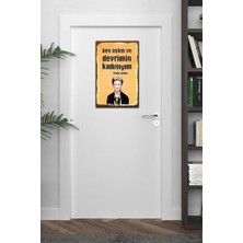 MWX Teknoloji Ben Aşkın ve Devrimin Kadınıyım Retro Ahşap Mdf Tablo