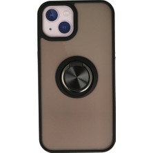 Renas Store Iphone 13 Kılıf Montreal Yüzüklü Silikon Kapak - Siyah