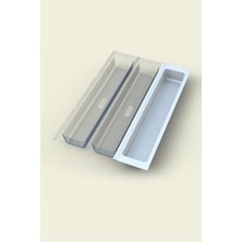 MWX Teknoloji Mutfak Çekmece Içi Kaşıklık, Beyaz Tek Bölmeli Modül 11CM x 48CM