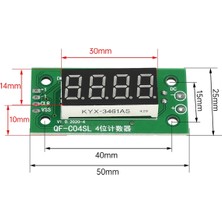 Robiz 4 Bit Sayıcı Modül 0.36" QF-C04SL  9999 4 Hane 0.36 Inch Kırmızı 7 Segment Yukarı Aşağı Counter Dijital Gösterge Ekran Sayaç