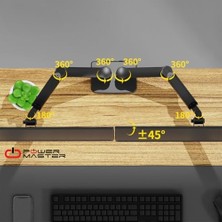 MWX Teknoloji Powermaster 13-32" Lcd/led Monitör Çift Tutucu, Kol Amortisörlü, Vesa, Monitör Standı 2-20 Kg, Gaming Stand Askı Aparatı,