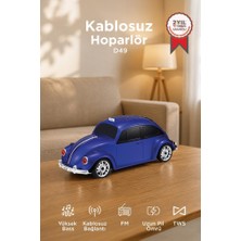 Torima Bluetooth Hoparlör Retro Araba Voswos USB TF FM Speaker D49 Mavi