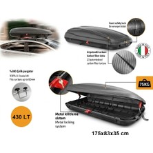 Oto Aksesuarcım Port Combi Tabut 430 Lt 175X83X35 cm Karbon Gri