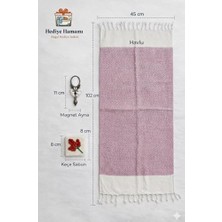 MWX Teknoloji Hediye Hamamı 3'lü Avantajlı Keçe Sabunlu Set - Magnet Aynalı, 3 Havlu ve Doğal Lifli Sabun - Spa Banyo Hediye Kutulu (Mor Pembe Kırmızı)