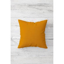MWX Teknoloji Pelangi Düz Renk Koyu Sarı Çift Tarafı Baskılı Gizli Fermuarlı Yastık Kılıfı Kırlent Koltuk Yastık Kılıfı, Hardal 45 x 45