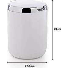 MWX Teknoloji Plastik Kapaklı Pasifik Çöp Kovası 3lt 15,5 x 20 cm Beyaz