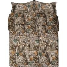 MWX Teknoloji Edge Kamuflaj Yorgan Seti Ikiz Boy - 2 Parça Yatak Seti - Orman Ormanı Kabin Köşkü - Doğa Ağacı Yaprakları Baskılı Yumuşak Polyester Pamuk Kamuflaj Desenli