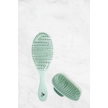 MWX Teknoloji Professional Üç Boyutlu Saç Fırçası Vegan Mint Yeşili ve Şampuan Fırçası Mint Yeşili