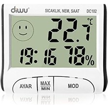 MWX Teknoloji DC102 Iç Mekan Termometre Nem Ölçer Saat