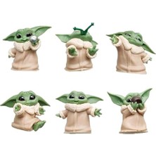 MWX Teknoloji 6 Lı Set Sevimli Bebek Yoda Ürün Koleksiyonu Dekoratif Biblo Masa Süsü Hediyelik Eşya