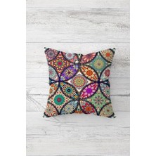 MWX Teknoloji Pelangi Mandala Çift Tarafı Baskılı Gizli Fermuarlı Yastık Kılıfı Kırlent Koltuk Yastık Kılıfı, Karışık Renkli 45 x 45