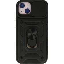 Renas Store Iphone 13 Kılıf Pars Lens Yüzüklü Silikon - Siyah